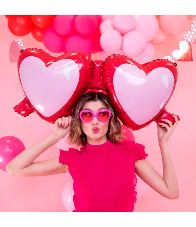 Hartjesbril roze