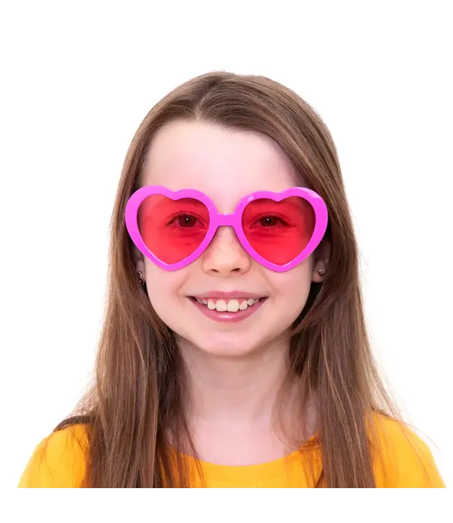 Hartjesbril roze