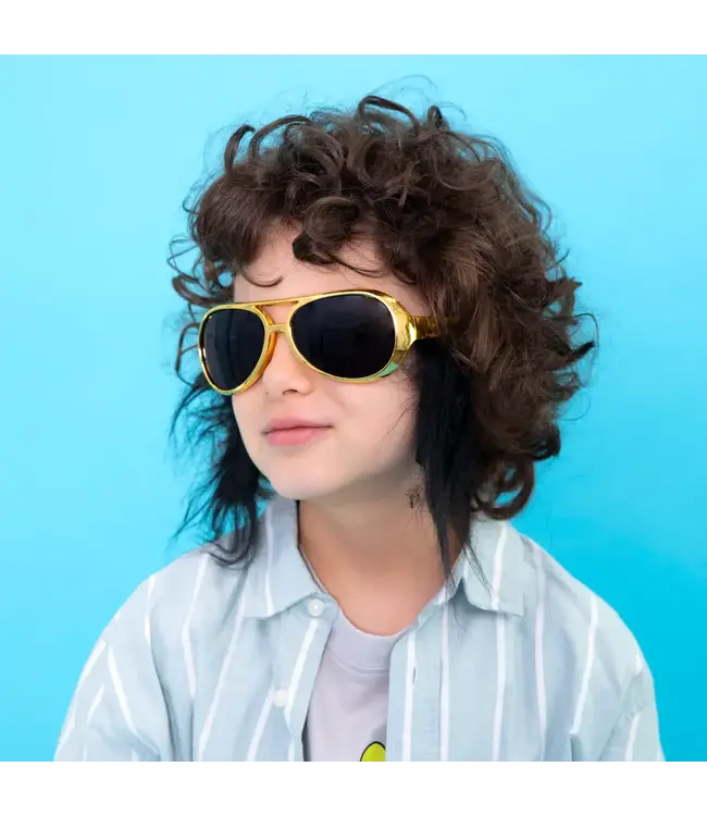 Gouden zonnebril met bakkebaarden