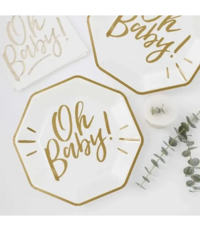 Bordjes Oh Baby! | 23 cm | 8 stuks