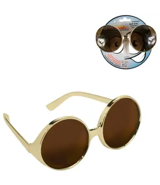 Amscan Feest bril XL | rond goudkleurig 15,6 cm