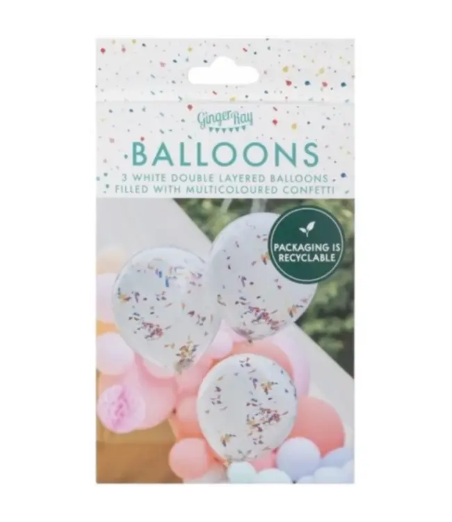 Confetti reuzeballonnen | 45 cm | 3 stuks