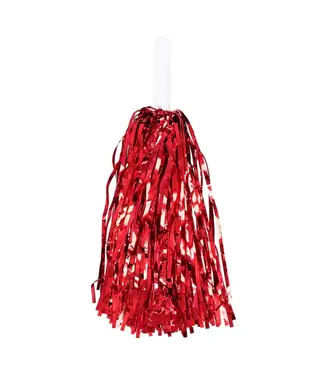Pompoms metallic rood | 2 stuks