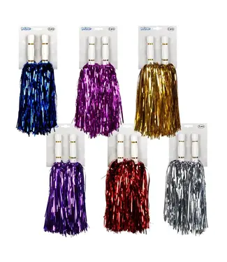 Pompoms metallic paars | 2 stuks