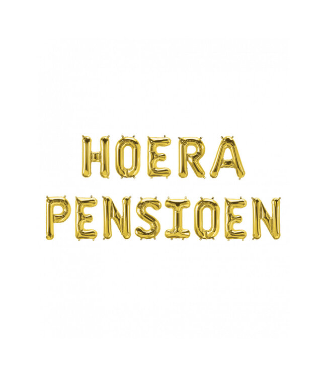 Folieballon set Hoera Pensioen | Goud | 190cm