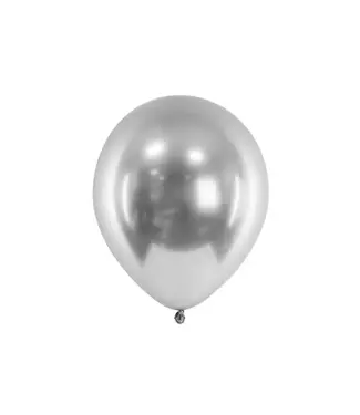 PartyDeco Ballonnen chrome zilver | 10 stuks | 30 cm