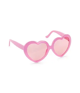 PartyDeco Zonnebril hartjes roze