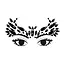 Face decoration crystals | Zwart