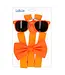 Accessoireset NEON oranje| Bretels, zonnebril, strikje