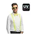 Accessoireset NEON geel | Bretels, zonnebril, strikje
