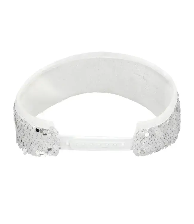 Zonneklep zilver pailletten