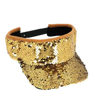 Zonneklep goud pailletten