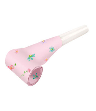 Amscan Partytoeters roze bloemetjes | 8 stuks