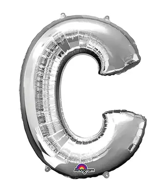 Anagram Letterballon C Zilver | 86 cm | Anagram