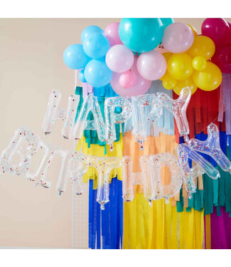 Ginger Ray Happy Birthday folieballonnen set Confetti | 4 meter