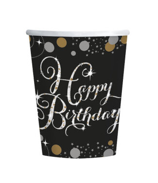 Amscan Happy Birthday bekers | 8 stuks