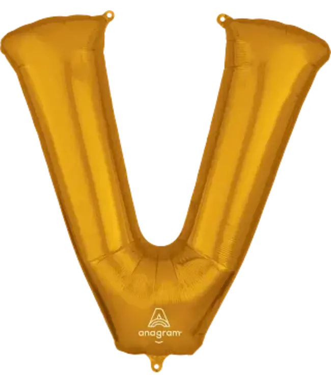 Letterballon V Goud | 86 cm