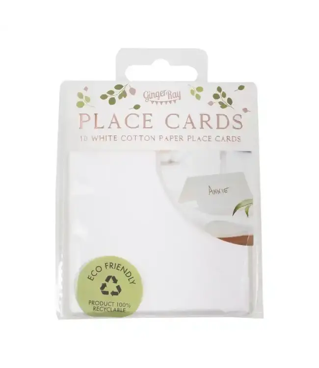 Plaatskaartjes White cotton paper | 10 stuks | ECO
