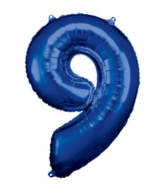 Riethmüller Cijferballon 9 Blauw | 86 cm | Riethmuller
