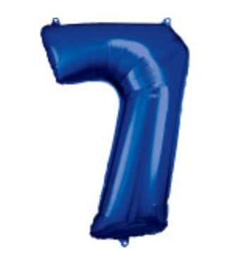 Riethmüller Cijferballon 7 blauw | 86 cm | Riethmuller