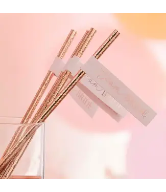 Ginger Ray Rietjes Team Bride rosegoud | 16 stuks