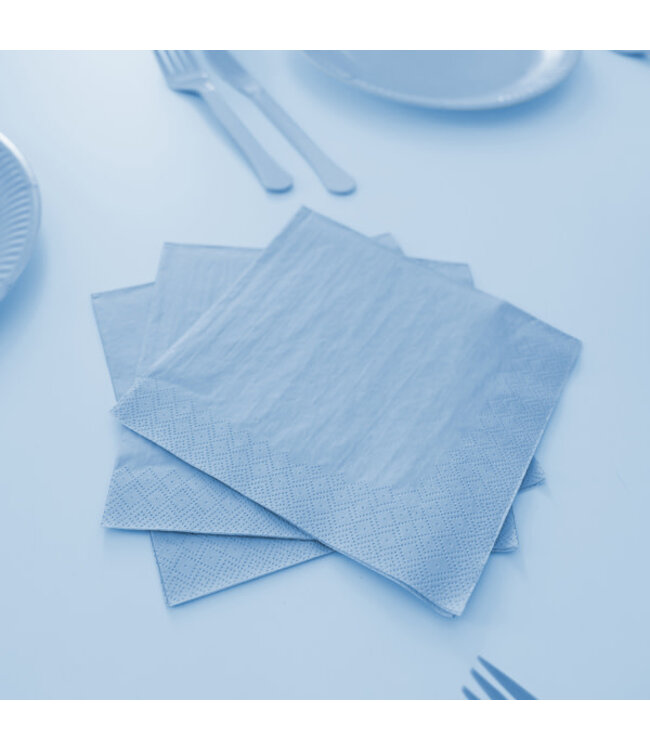 Servetten lichtblauw | 20 stuks | 3-laags