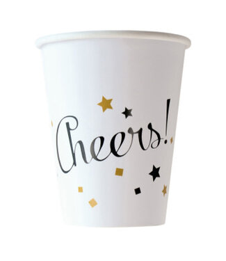Amscan Bekers Cheers | Wit/Zwart/Goud | 8 stuks