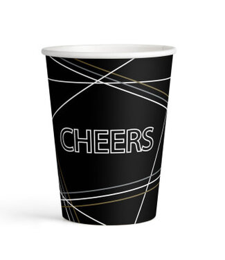 Amscan Bekers Cheers | Zwart/wit/goud | 8 stuks