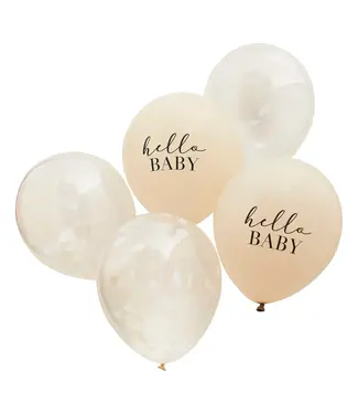 Ginger Ray Ballonnen Hello Baby | 5 stuks