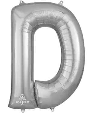 Anagram Letterballon D Zilver | 86 cm | Anagram