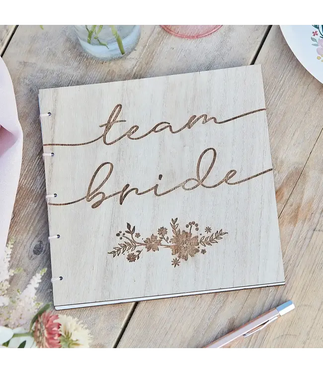Gastenboek Team Bride | Hout | 32 pagina's