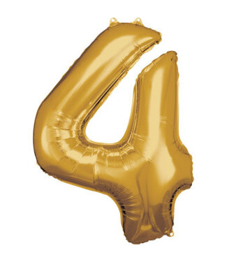 Riethmüller Cijferballon 4 Goud | 86 cm | Riethmuller