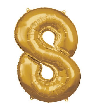 Riethmüller Cijferballon 8 goud | 86 cm | Riethmuller