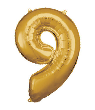 Riethmüller Cijferballon 9 Goud | 86 cm | Riethmuller