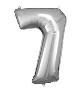Riethmüller Cijferballon 7 Zilver | 86 cm | Riethmuller