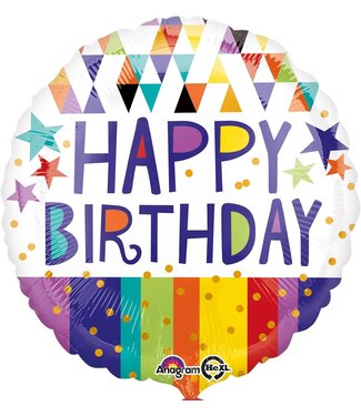 Anagram Folieballon Happy birthday | 43 cm