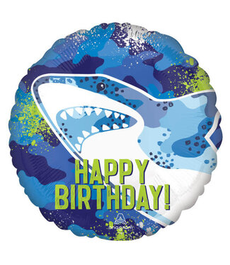 Anagram Folieballon Happy Birthday Haai | 43 cm