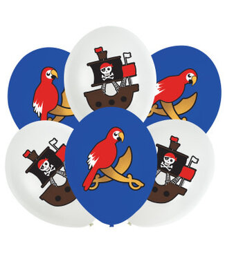 Amscan Ballonnen piraat | Blauw-rood-wit | 6 stuks
