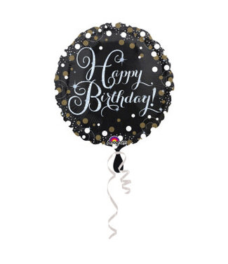 Anagram Folieballon Happy Birthday goud holographic | 45 cm