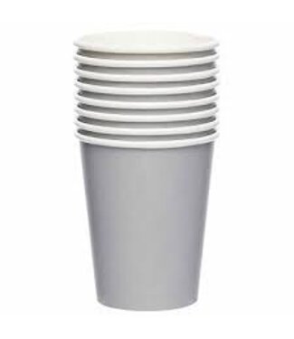 Amscan Bekers zilver | 8 stuks | 227 ml