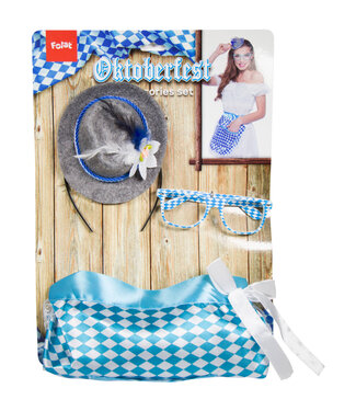 Folat Oktober Bier Festival Accessoire Set Dames | Strikje, bril & schort