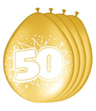 Folat Ballonnen 50 metallic goud | 8 stuks