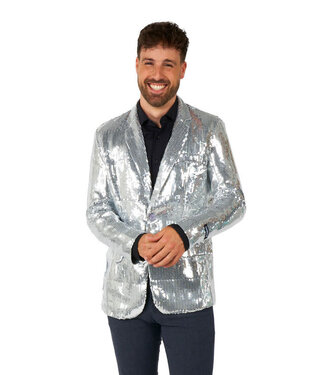 Suitmeister Blazer pailletten zilver | Maat 54 / L