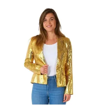 Suitmeister Blazer pailletten goud | Maat M (valt klein)