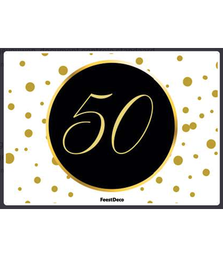 Feestdeco kaarten Deurbord 50 jaar | Festive Gold | 42 x 30 cm