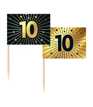 Globos Prikkers 10 | Goud en zwart | 50 stuks