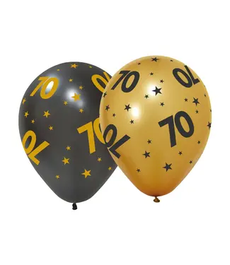 Globos Ballonnen 70 | Goud en zwart | 6 stuks