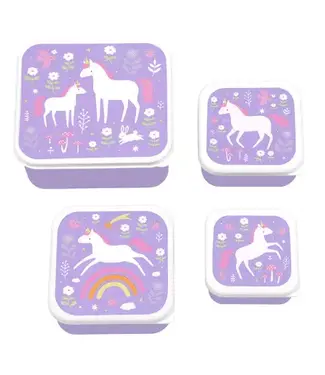 A little lovely company Lunch & snack box set: Unicorn Dreams | 4 bakjes