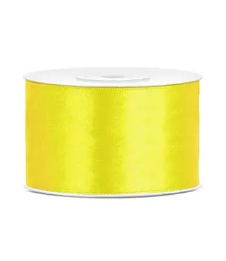 PartyDeco Satijnen lint geel | 38mm x 25 meter