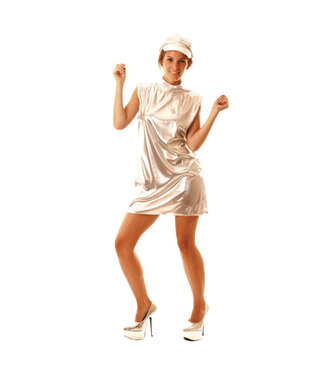 Tim&Puce Factory Metallic zilveren jurk | Maat M/L